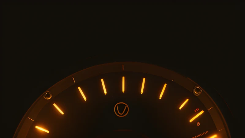 A glowing power meter beside a dim server rack with status lights still burning