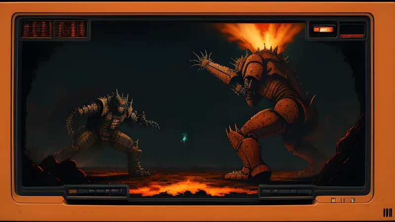 A fully revealed grid battlefield where towering mechs brace against emerging kaiju