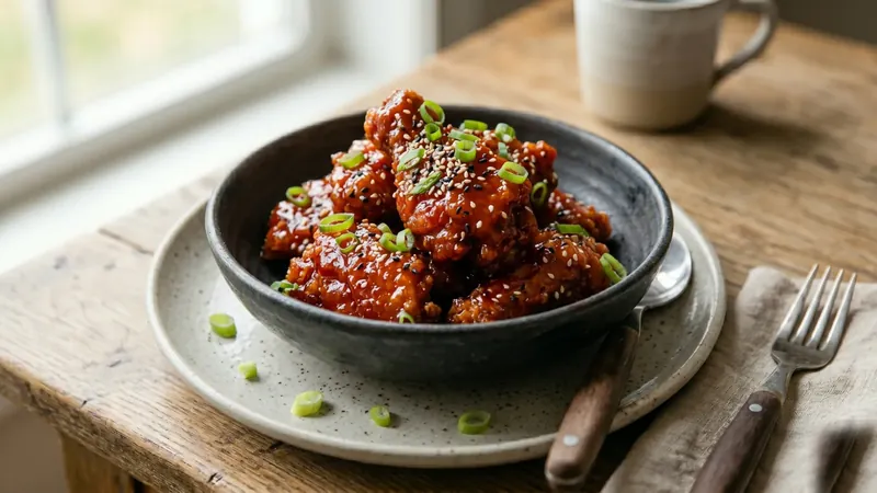 Korean Fried Chicken with Gochujang-Honey Glaze