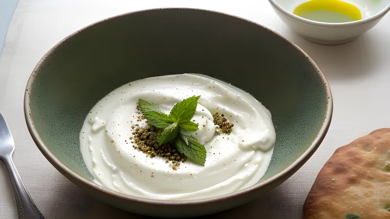 Labneh from Scratch: Strained Yoghurt, Olive Oil, Za'atar