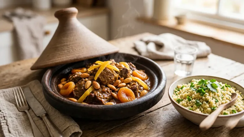 Moroccan Lamb Tagine with Apricots and Preserved Lemon