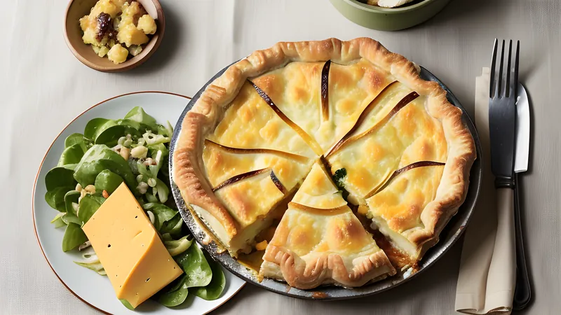 Leek and Cheese Pie with Rough Puff