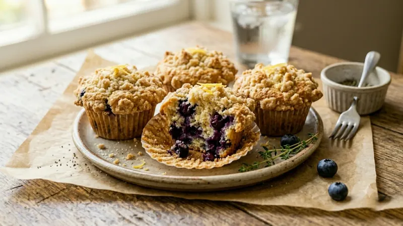 Lemon Blueberry Muffins with Streusel