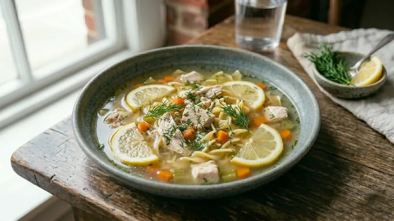 Lemon and Dill Chicken Noodle Soup