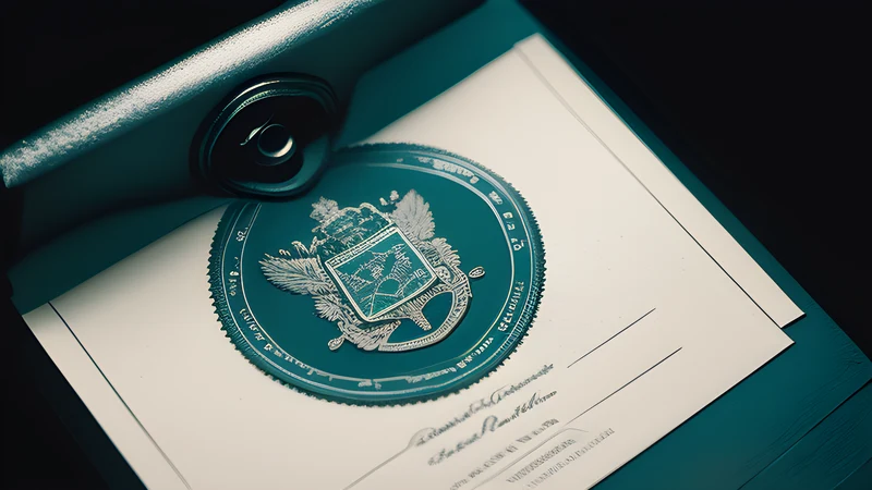 A certificate seal being stamped by a DNS record deep inside a dark network