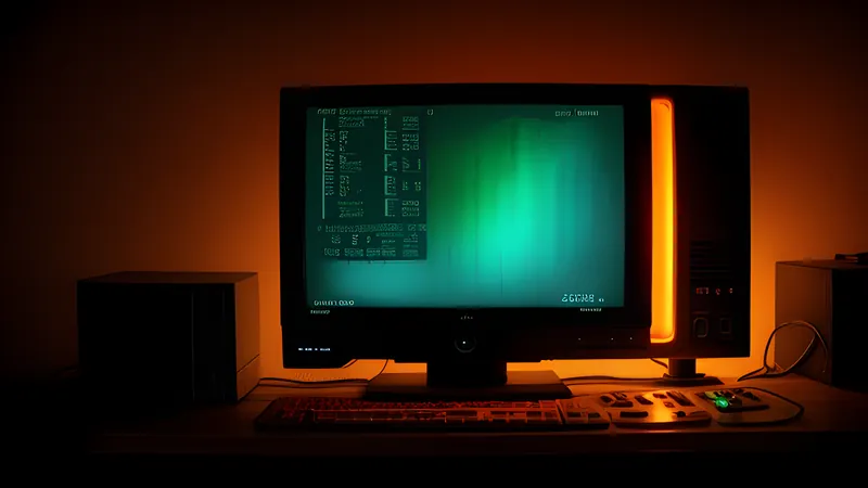 An endless loading progress bar stretching into darkness, amber CRT glow and scanlines