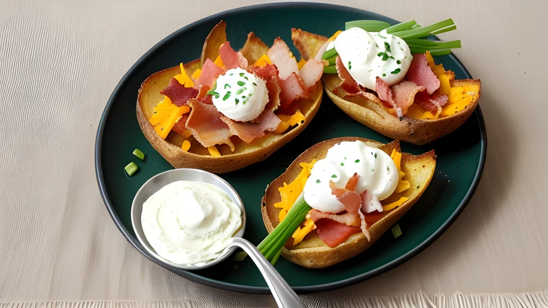 Loaded Potato Skins with Cheddar and Chive