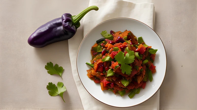 A jar and a bowl of thick brick-red pepper relish beside torn white bread and a spoon standing upright in it