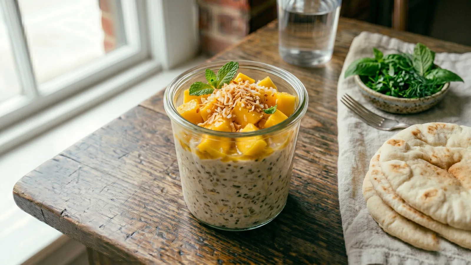 Featured image for Mango and Toasted Coconut Overnight Oats