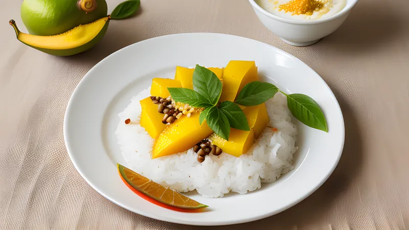 Mango Sticky Rice with Toasted Coconut Cream