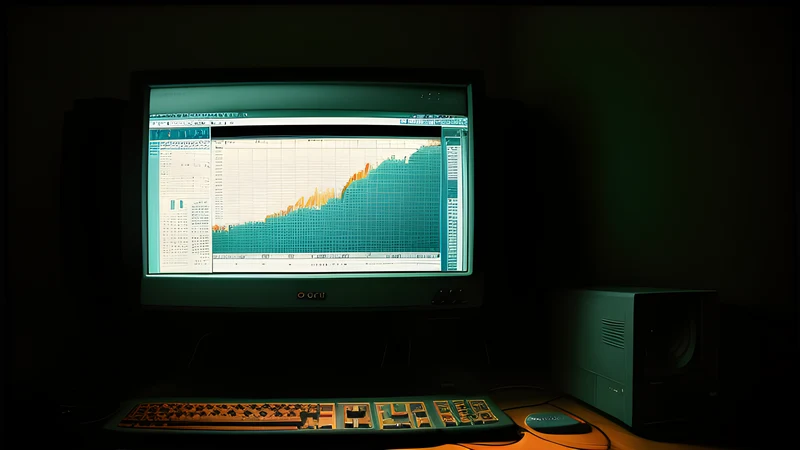 A waveform curling across a dark screen like handwriting, lit in amber phosphor with heavy scanlines