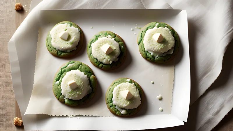 Matcha White Chocolate Cookies with Flaky Salt