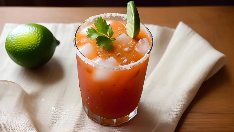 Michelada with Chilli-Salt Rim