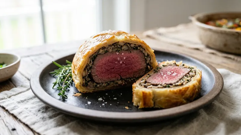 Individual Beef Wellingtons with Mushroom Duxelles