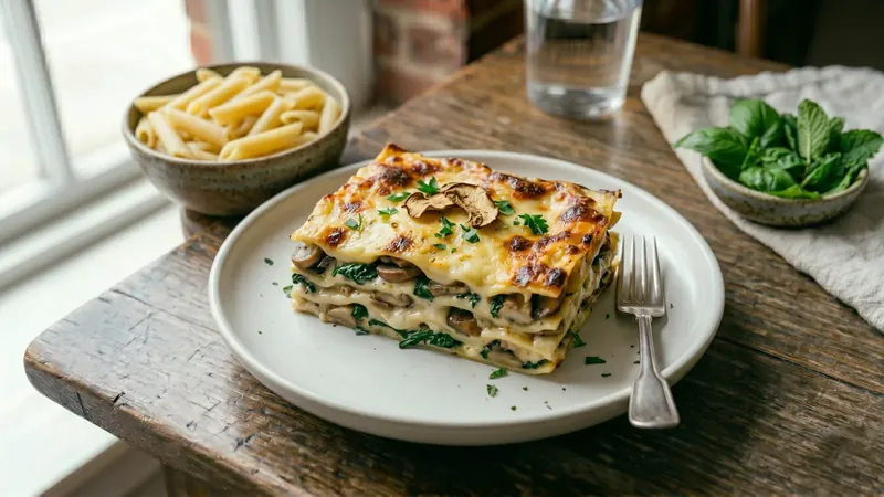 Mushroom and Spinach Lasagne