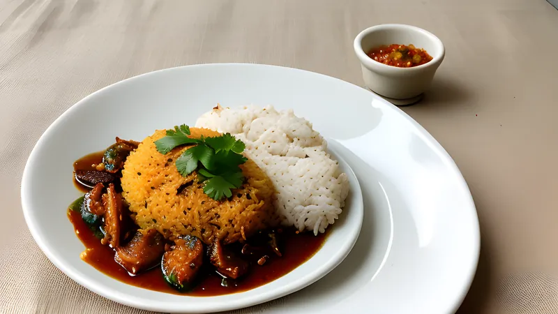 Nasi Lemak with Sambal and Crispy Anchovies