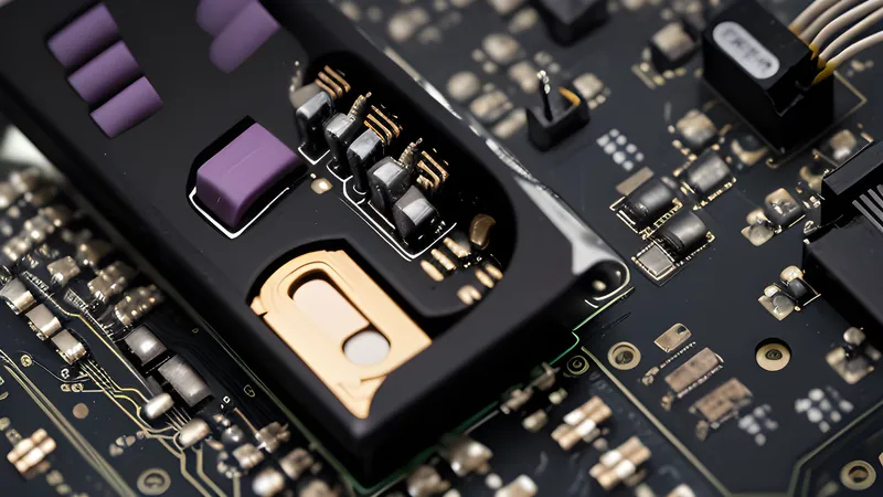 An exploded earbud shell revealing its driver magnet, battery coil and tiny circuit board layers