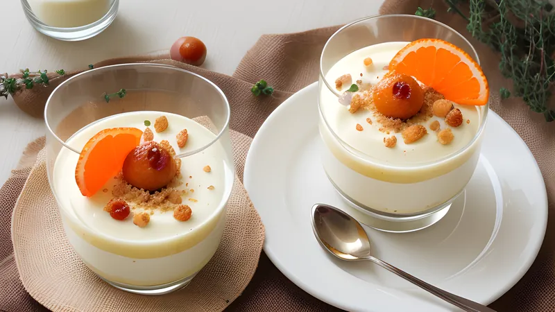Olive Oil Panna Cotta with Blood Orange and Thyme