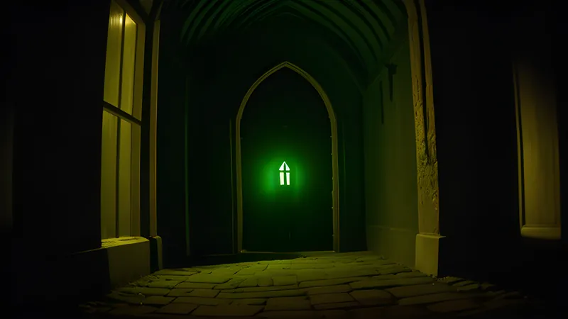 A glowing neural core sealed behind a heavy locked gatehouse in a dark hall, editorial illustration in amber light