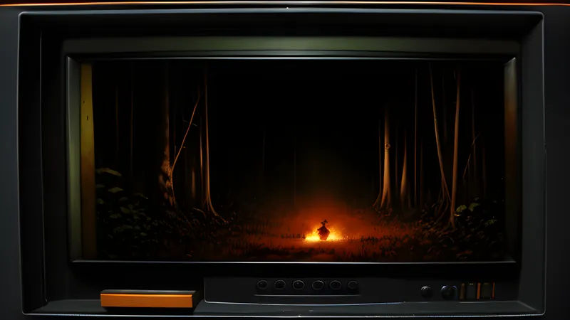 A jungle ambush seen down iron sights in amber CRT glow