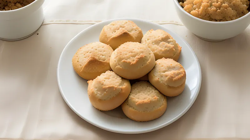 A basket of warm pandesal rolls coated in fine dry breadcrumbs