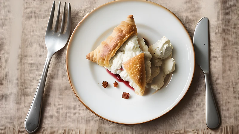 Flaky diamond-shaped ricotta pastries with blistered golden layers on paper