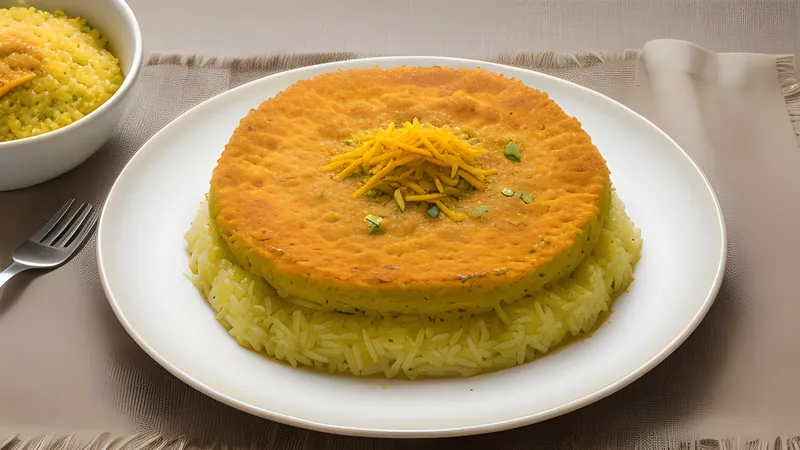 Persian Saffron Tahdig with a Crackling Crust