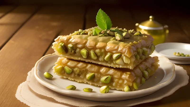 Baklava: Pistachio, Honey, and Rose Water