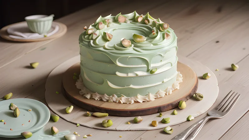 Pistachio and Rose Water Cake with Mascarpone Frosting