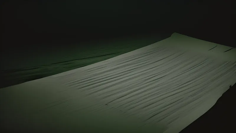A plain glowing sheet of text weathering a storm of crumbling ornate file-format shapes around it
