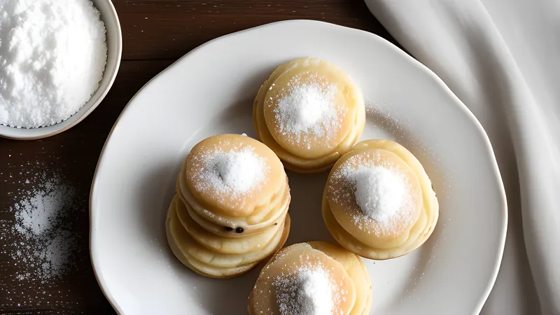 Poffertjes: Dutch Mini Pancakes with Butter and Icing Sugar
