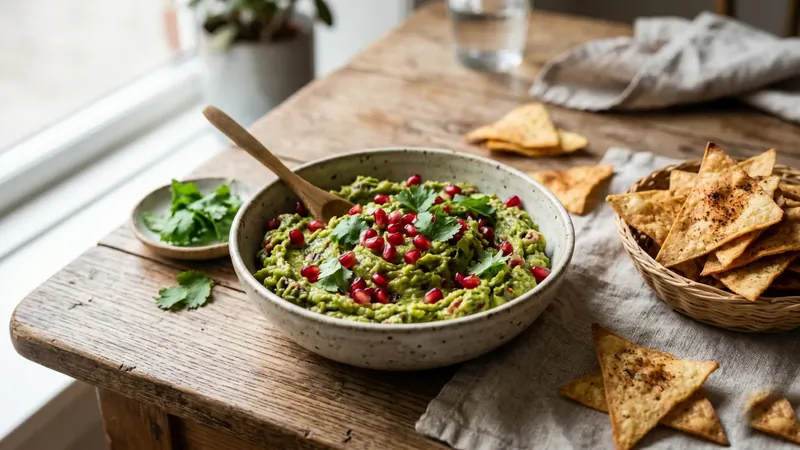 Charred Guacamole with Pomegranate