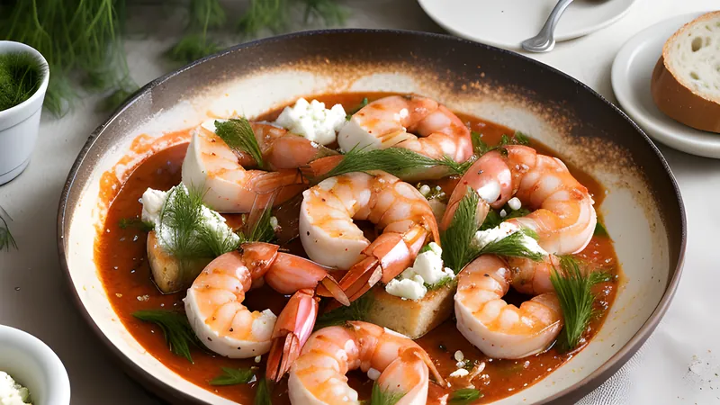Prawn Saganaki with Feta and Dill