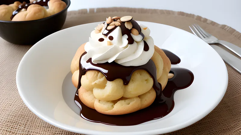 Profiteroles with Warm Chocolate Sauce