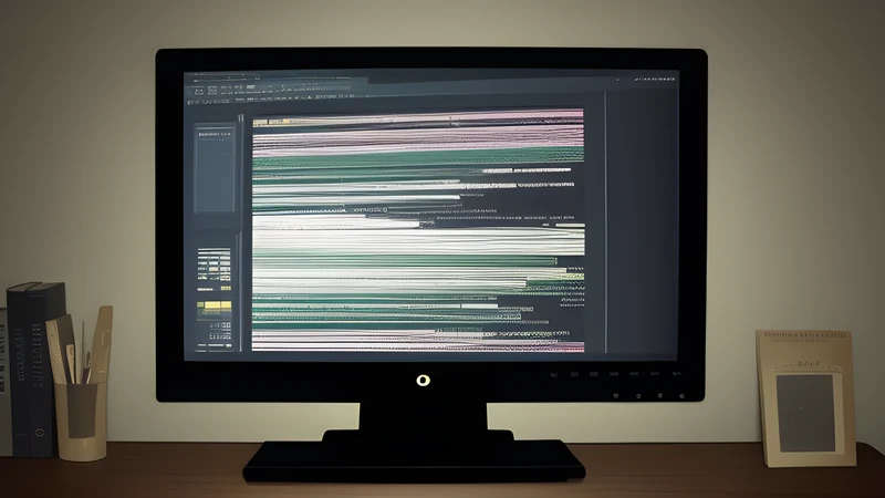 Lines of glowing green code on a dark monitor with cascading binary streams and the number 256, vintage poster style