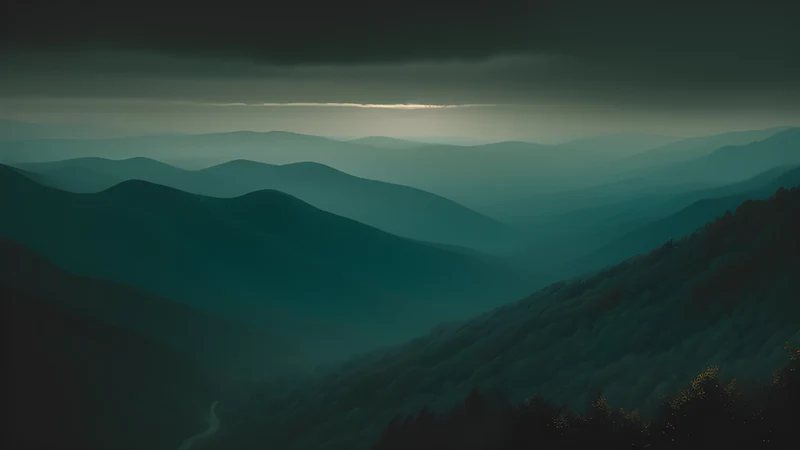 A glowing time-series landscape of ridges and valleys rendered under a dark sky