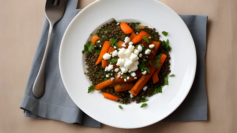 Puy Lentil, Feta and Roasted Carrot