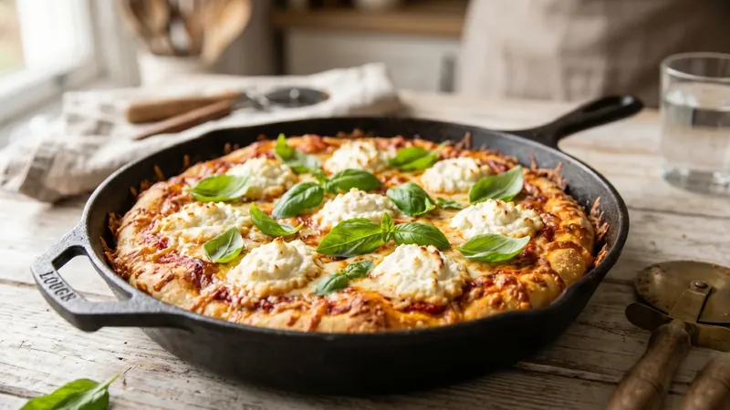 Quick Pan Pizza with Whipped Ricotta