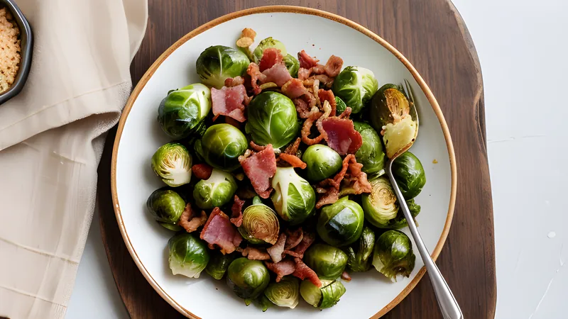 Roasted Brussels Sprouts with Bacon and Chestnut