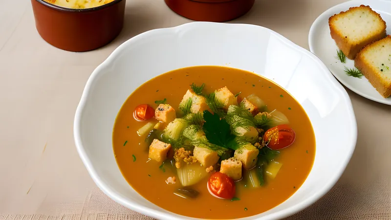 Roasted Tomato and Fennel with Brown-Butter Croutons