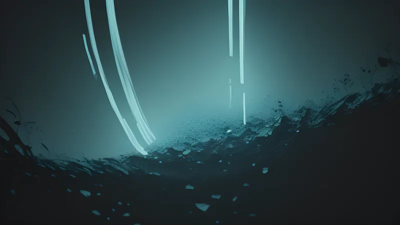 A sound waveform crystallising into legible lines of text inside a sealed dark room, editorial illustration in muted green