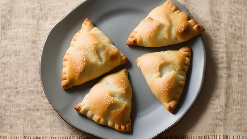 Golden baked salteñas with a crimped edge, cut open to show the juicy beef and potato filling
