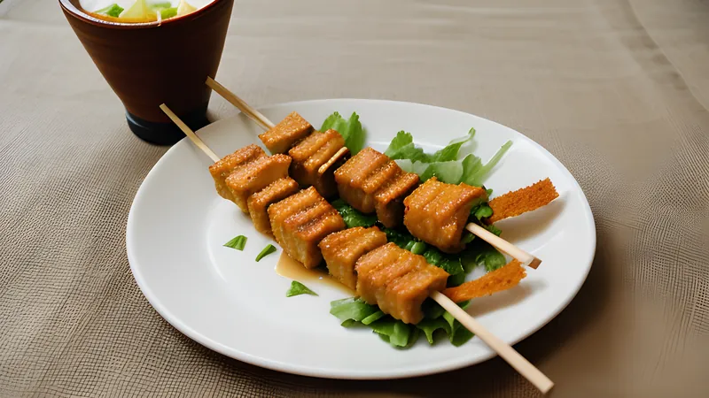 Grilled Balinese sate lilit fish satay moulded onto lemongrass stalks over charcoal