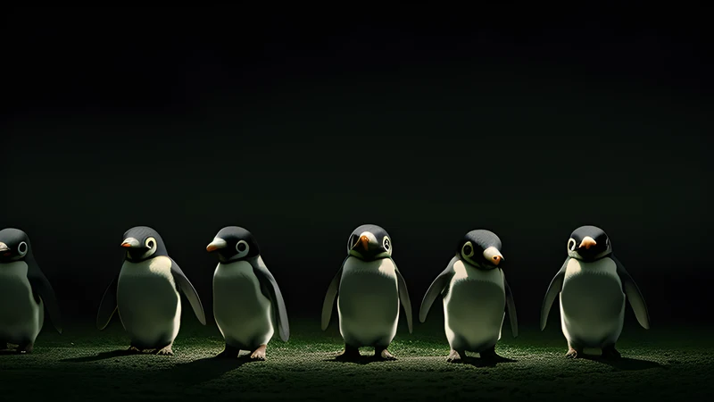 A chain of glowing wax seals rising from a firmware chip to a penguin silhouette