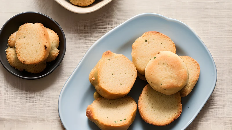 Three pale bread dumplings in a shallow bowl, one halved to show a flecked interior of bread and parsley, with brown gravy pooled around them