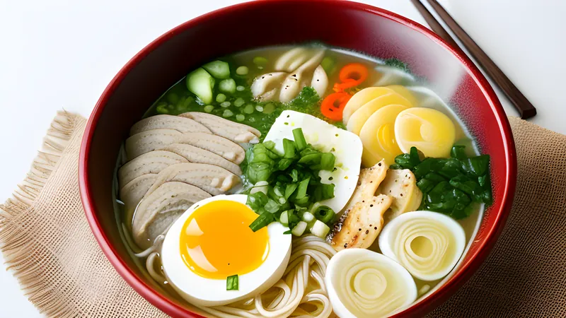 A bowl of shio ramen with pale gold broth, curly noodles, chashu and a marinated egg