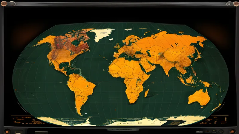 A hexagonal world map slowly filling with tiny glowing city lights