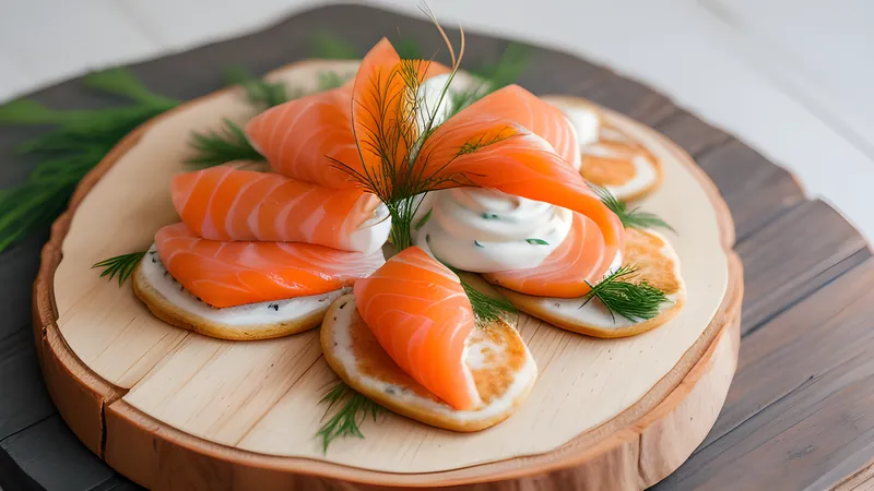 Smoked Salmon and Dill Blinis