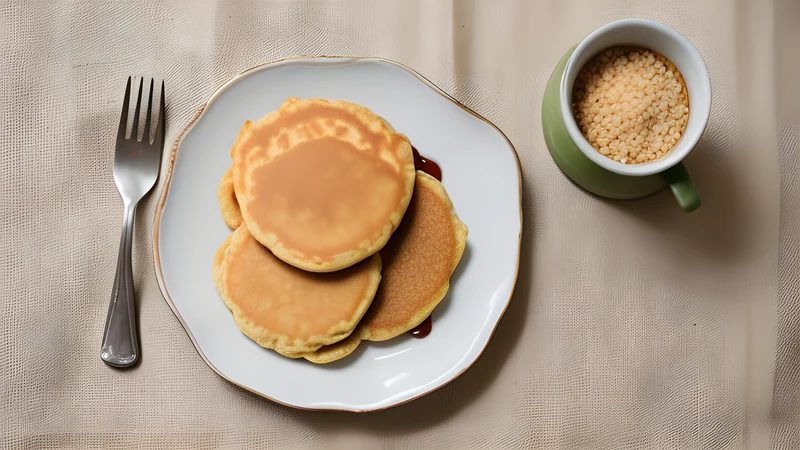 Torn pieces of golden chickpea pancake with charred blisters, piled on brown paper with a pepper grinder beside them