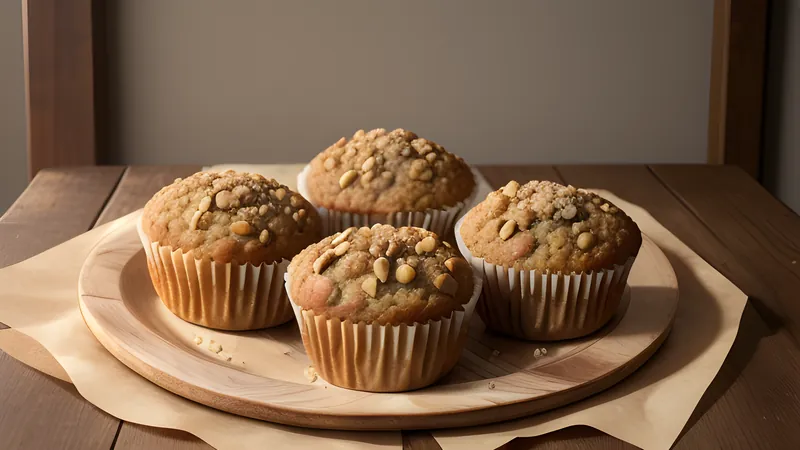 Sourdough Discard Banana Muffins with Walnut Streusel